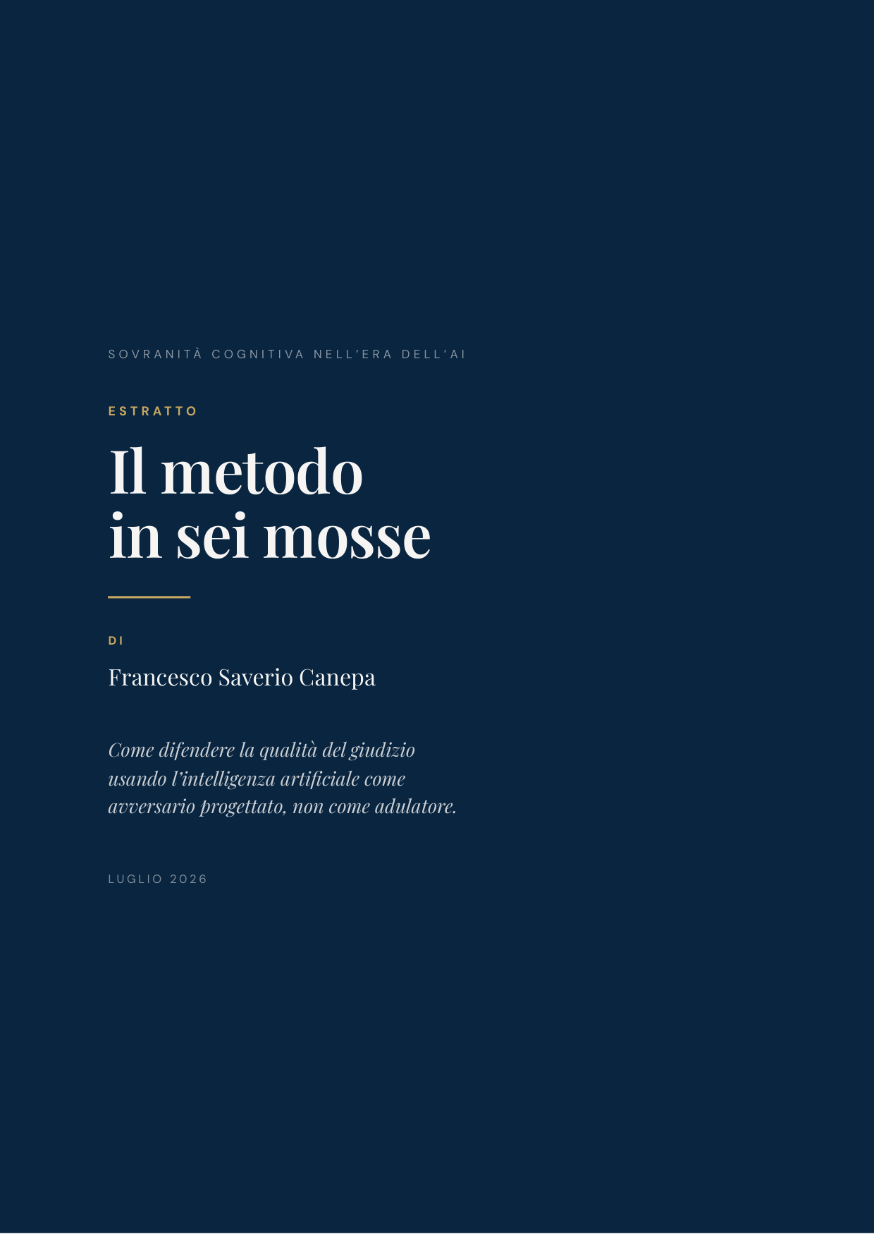 Il metodo in sei mosse — copertina dell'estratto