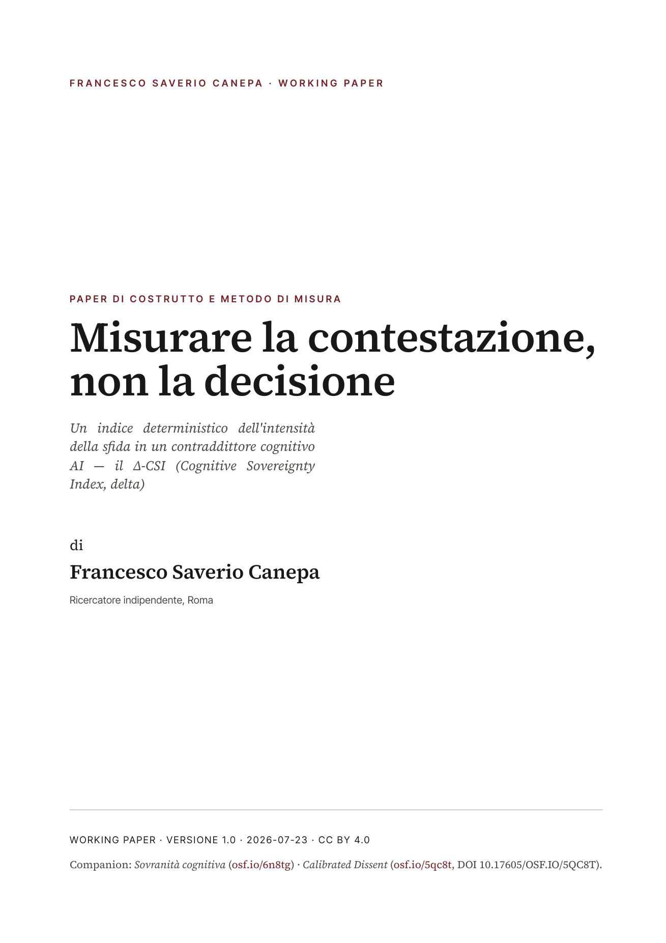 Copertina: Misurare la contestazione